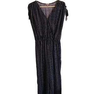 Falls Creek Jumpsuit with Elastic Waist and Tie Shoulders Size M